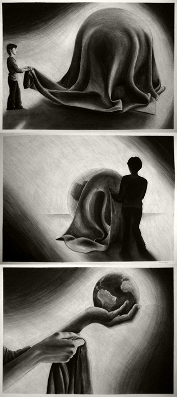 Charcoal Triptych