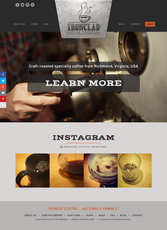 Ironclad Coffee Roasters Website